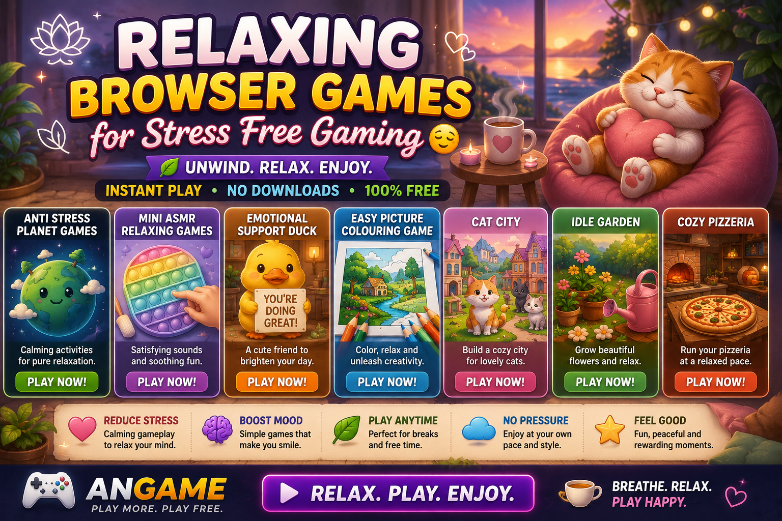 Relaxing Browser Games for Stress Free Gaming 😌